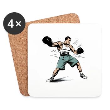 Marc der Boxer - Untersetzer (4er-Set) - Weiß - Vorne