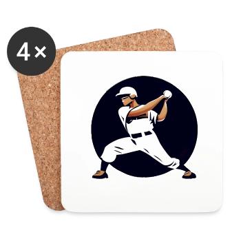 Baseball Baseballspieler Baseballteam Baseballer - Untersetzer (4er-Set) - Weiß - Vorne