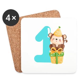 1st birthday. first birthday - Coasters (set of 4) - white - Front