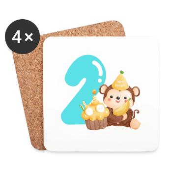 2nd birthday - Coasters (set of 4) - white - Front