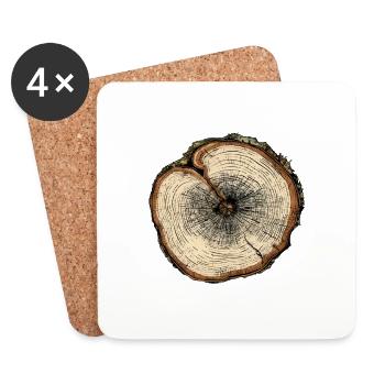 Coupe transversale d' arbre n°2 - Dessous de verre (lot de 4) - blanc - Devant