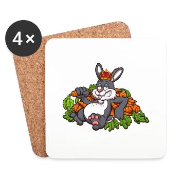 Roi lapin - Dessous de verre (lot de 4) - blanc - Devant