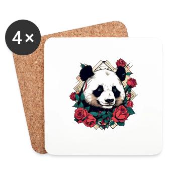 Panda - Untersetzer (4er-Set) - Weiß - Vorne