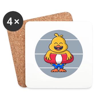 Duck Duck Collection Duck Lover "Lifeguard" - Coasters (set of 4) - white - Front