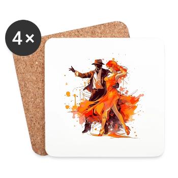 Le tango est une forme de danse passionnée - Dessous de verre (lot de 4) - blanc - Devant
