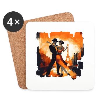 In tango, there is no fixed sequence of steps - Coasters (set of 4) - white - Front
