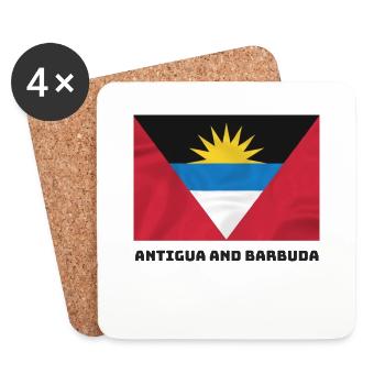 Drapeau d’Antigua-et-Barbuda - Dessous de verre (lot de 4) - blanc - Devant