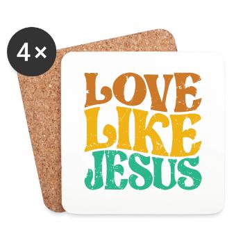 Love like Jesus Church Christian Ladies Gentlemen - Coasters (set of 4) - white - Front
