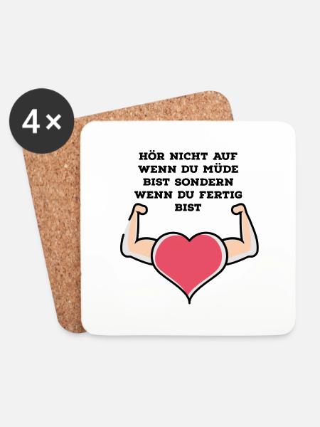 Motivation zum training - Untersetzer (4er-Set) - Weiß