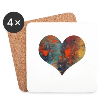 Heart - Coasters (set of 4) - white - Front