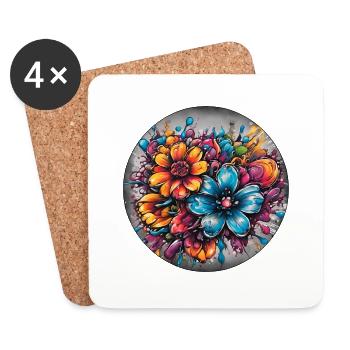 Flowers - Coasters (set of 4) - white - Front