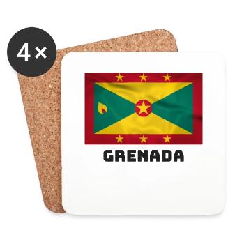 Grenada Flagge - Untersetzer (4er-Set) - Weiß - Vorne