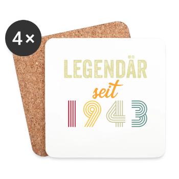 legendär seit 1943 - Untersetzer (4er-Set) - Weiß - Vorne