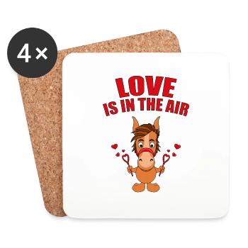 LOVE IS IN THE AIR - PFERD - SEIFENBLASEN - PONY - Untersetzer (4er-Set) - Weiß - Vorne