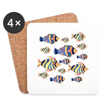 Poissons - Dessous de verre (lot de 4) - blanc - Devant