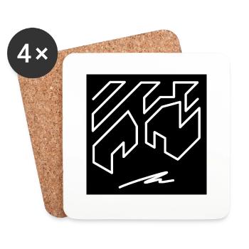 Illusion #18 on black - Coasters (set of 4) - white - Front