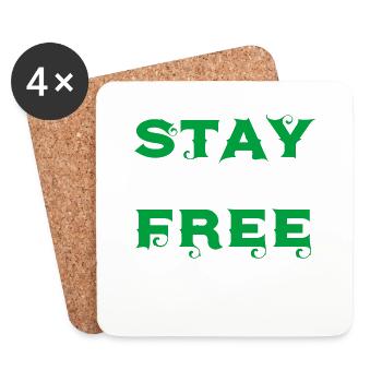 stay free - Untersetzer (4er-Set) - Weiß - Vorne