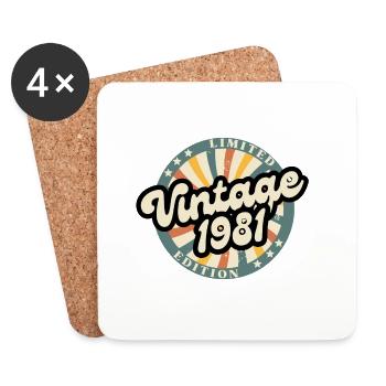 Limited edition vintage 1981 - Dessous de verre (lot de 4) - blanc - Devant