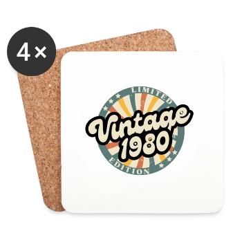 Limited edition vintage 1980 - Dessous de verre (lot de 4) - blanc - Devant