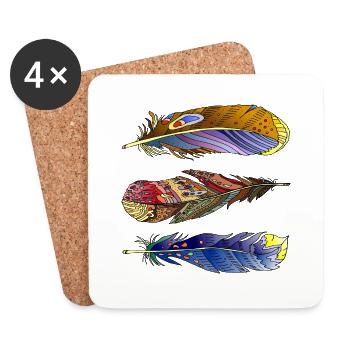Stylo - Dessous de verre (lot de 4) - blanc - Devant