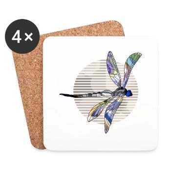Libellule - Dessous de verre (lot de 4) - blanc - Devant