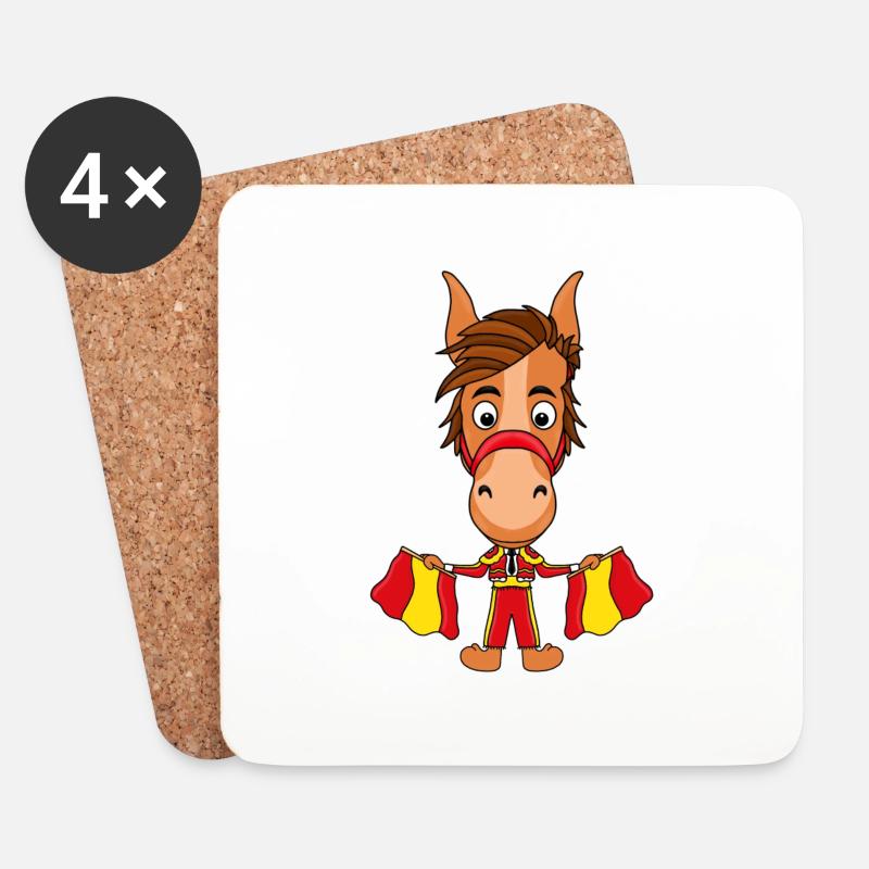 PFERD - PFERDE - PONY - PONYS - Untersetzer (4er-Set) - Weiß