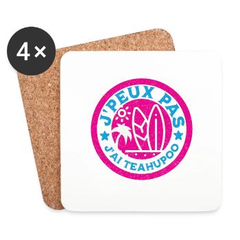 J peux pas j'ai Teahupoo - Dessous de verre (lot de 4) - blanc - Devant