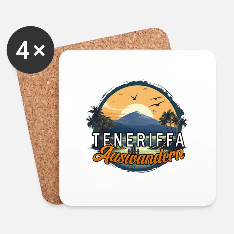 Teneriffa Auswandern - Untersetzer (4er-Set) - Weiß