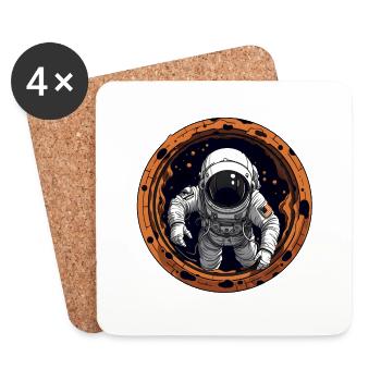 Astronaute En Sortie : Fenêtre vers l'Univers - Dessous de verre (lot de 4) - blanc - Devant