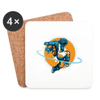 Bitcoin Astronaute - Dessous de verre (lot de 4) - blanc - Devant