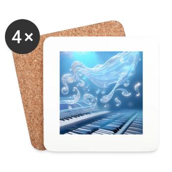 Musik liegt in der Luft - Untersetzer (4er-Set) - Weiß - Vorne