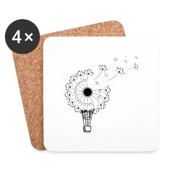 Dandelion hot air balloon - Coasters (set of 4) - white - Front