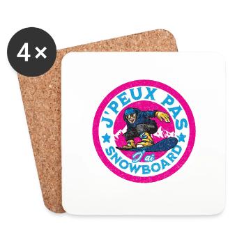 J peux pas j ai snowboard - Dessous de verre (lot de 4) - blanc - Devant