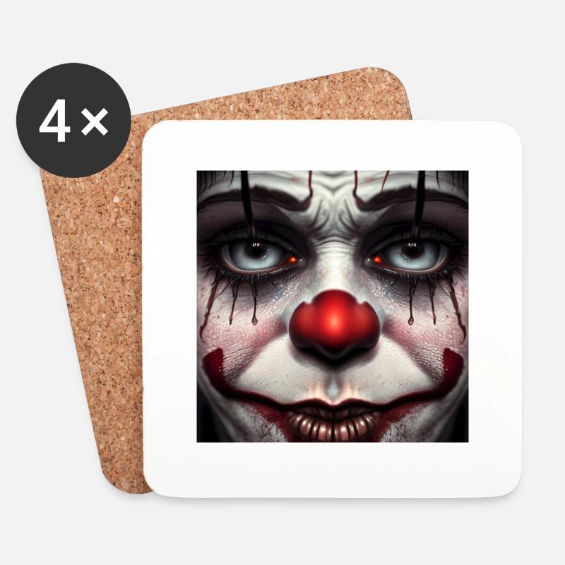 Der Traurige Clown - Untersetzer (4er-Set) - Weiß