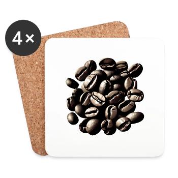 Coffee Coffee Mug Caffeine Coffee Bean Gift - Coasters (set of 4) - white - Front