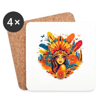 Le carnaval de Rio de Janeiro est une pure joie de vivre - Dessous de verre (lot de 4) - blanc - Devant