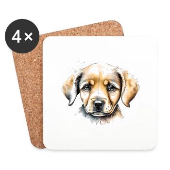 Hundewelpe Hunde Golden Retriever Hundebesitzer - Untersetzer (4er-Set) - Weiß - Vorne