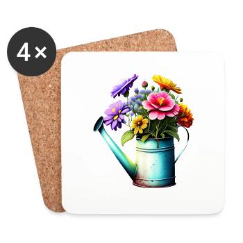Blume Garten Hobbygärtner Gärtner Geschenk Blumen - Untersetzer (4er-Set) - Weiß - Vorne