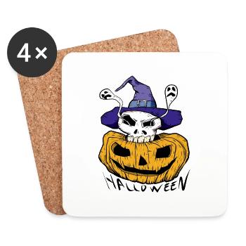 halloween - Dessous de verre (lot de 4) - blanc - Devant