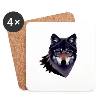 Wolf - Untersetzer (4er-Set) - Weiß - Vorne