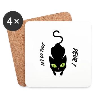 Mister Cat n'a jamais peur! - Dessous de verre (lot de 4) - blanc - Devant
