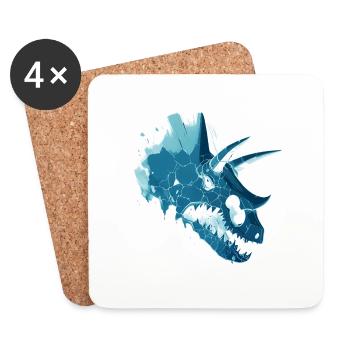 Dinosaur Head - Coasters (set of 4) - white - Front
