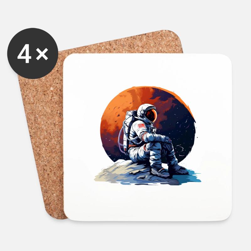 Gestrandeter Astronaut - Untersetzer (4er-Set) - Weiß