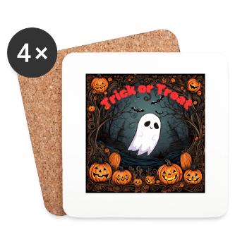Trick or Treat - Untersetzer (4er-Set) - Weiß - Vorne