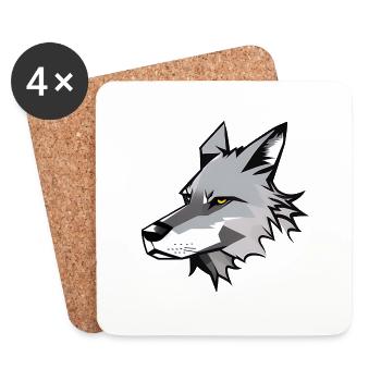 wolf - Coasters (set of 4) - white - Front