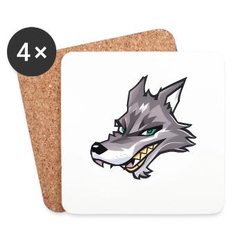 wolf - Coasters (set of 4) - white - Front