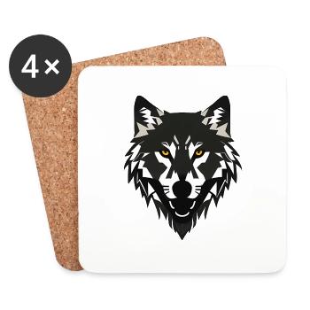 wolf - Coasters (set of 4) - white - Front