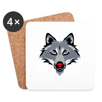 wolf - Coasters (set of 4) - white - Front