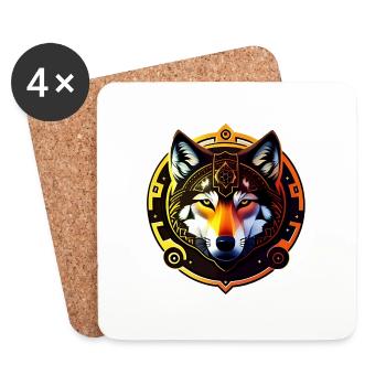 wolf - Coasters (set of 4) - white - Front