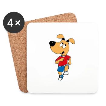 SPORT - HUND - LAUFEN - HUNDE - HUNDESPORT - Untersetzer (4er-Set) - Weiß - Vorne